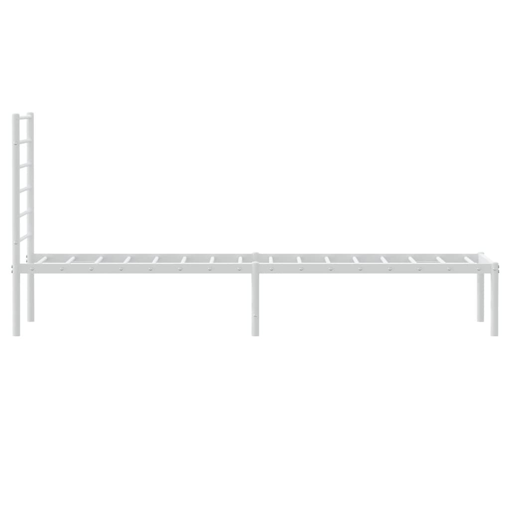 Sengeramme i metall med hodegavl hvit 90x190 cm