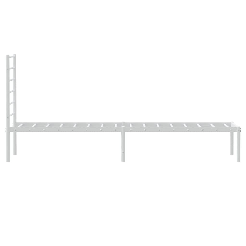 Sengeramme i metall med hodegavl hvit 100x190 cm