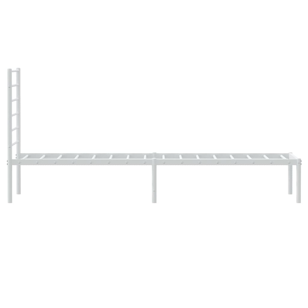 Sengeramme i metall med hodegavl hvit 107x203 cm