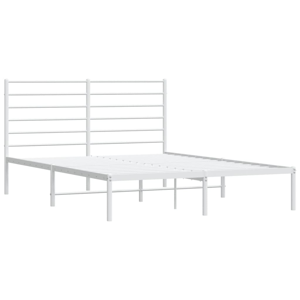 Sengeramme i metall med hodegavl hvit 120x190 cm