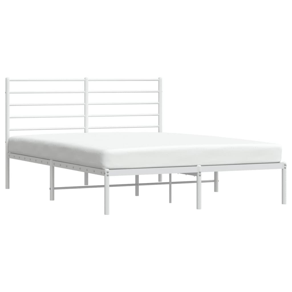 Sengeramme i metall med hodegavl hvit 120x190 cm