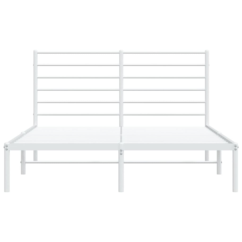 Sengeramme i metall med hodegavl hvit 120x190 cm