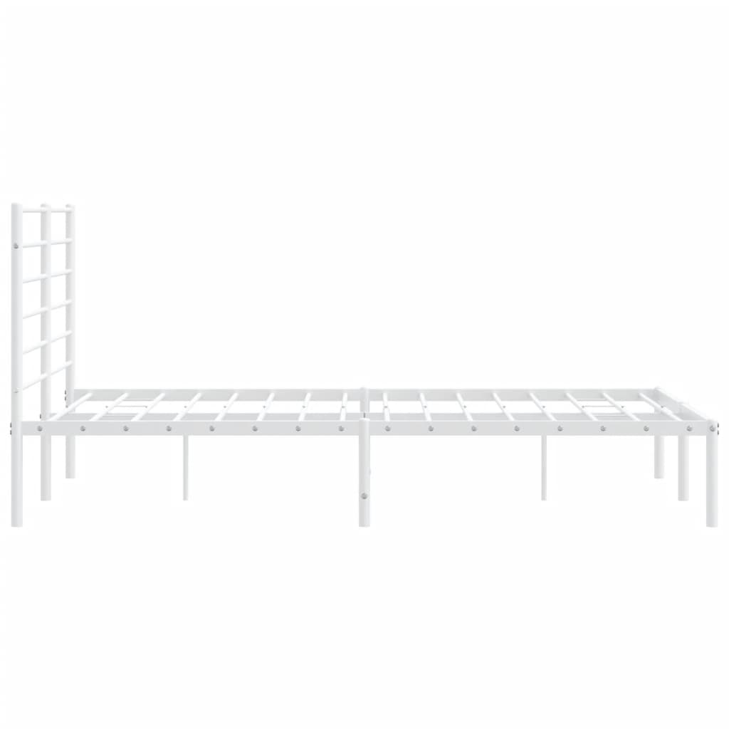 Sengeramme i metall med hodegavl hvit 120x190 cm