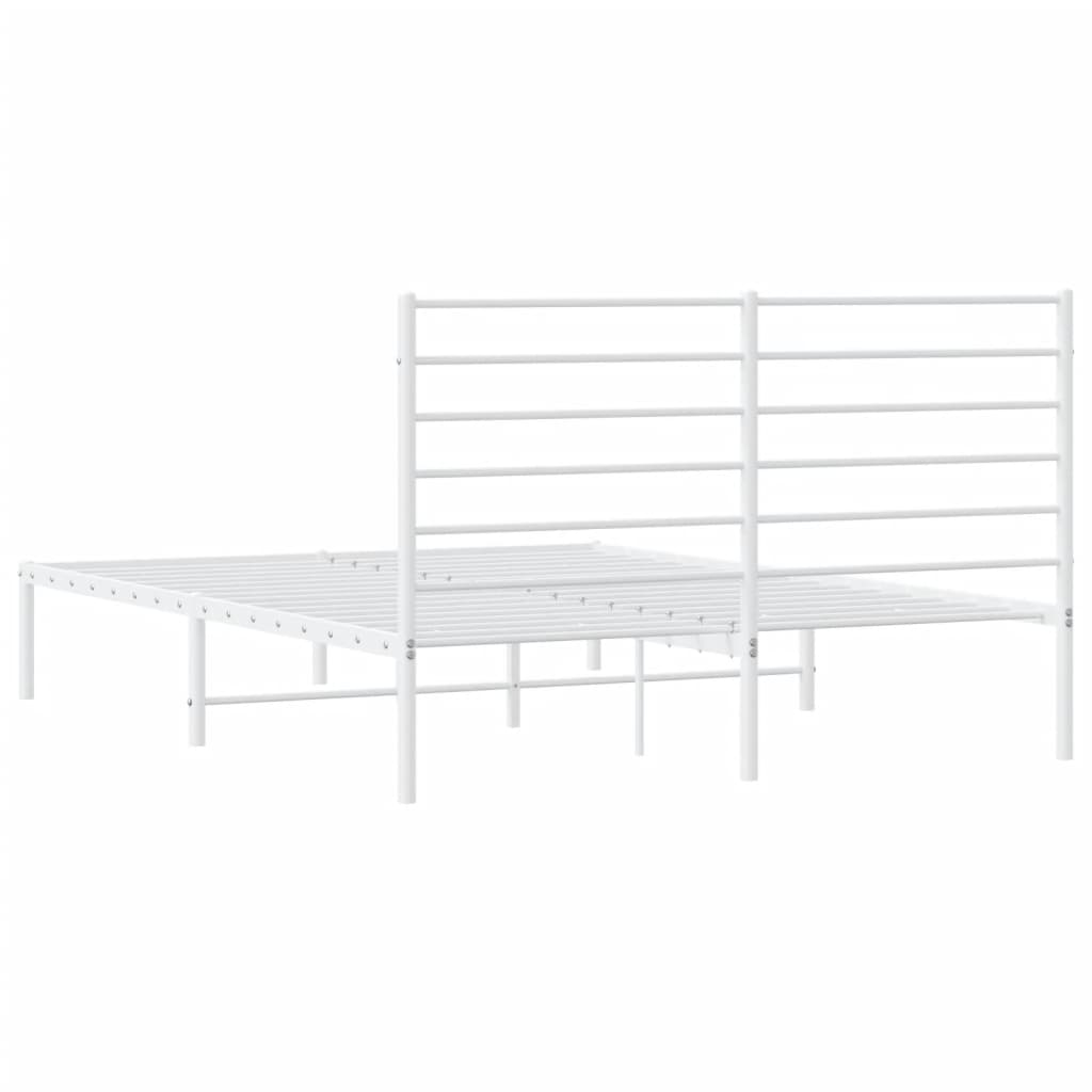 Sengeramme i metall med hodegavl hvit 120x190 cm