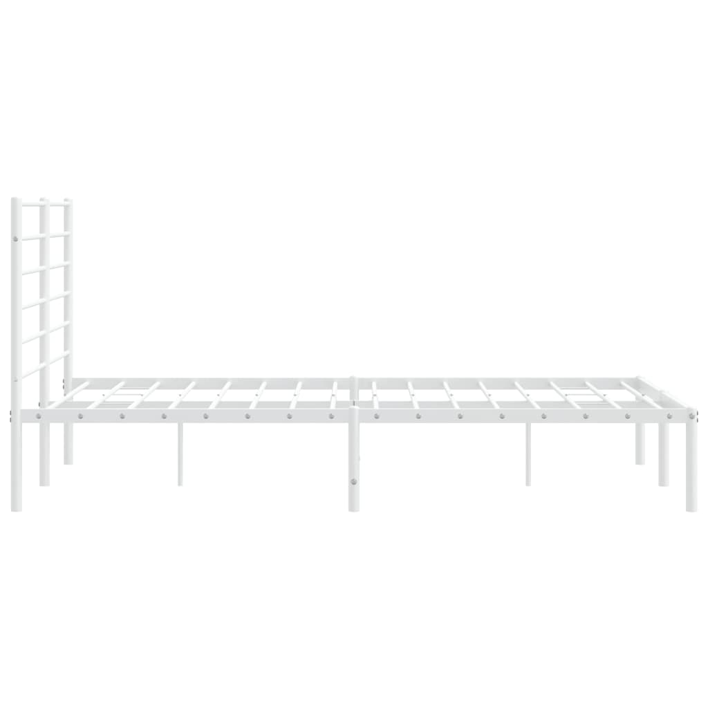 Sengeramme i metall med hodegavl hvit 120x200 cm