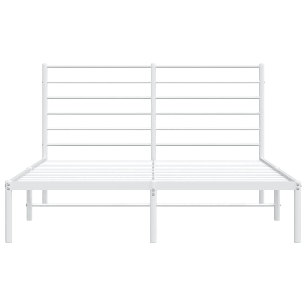 Sengeramme i metall med hodegavl hvit 135x190 cm