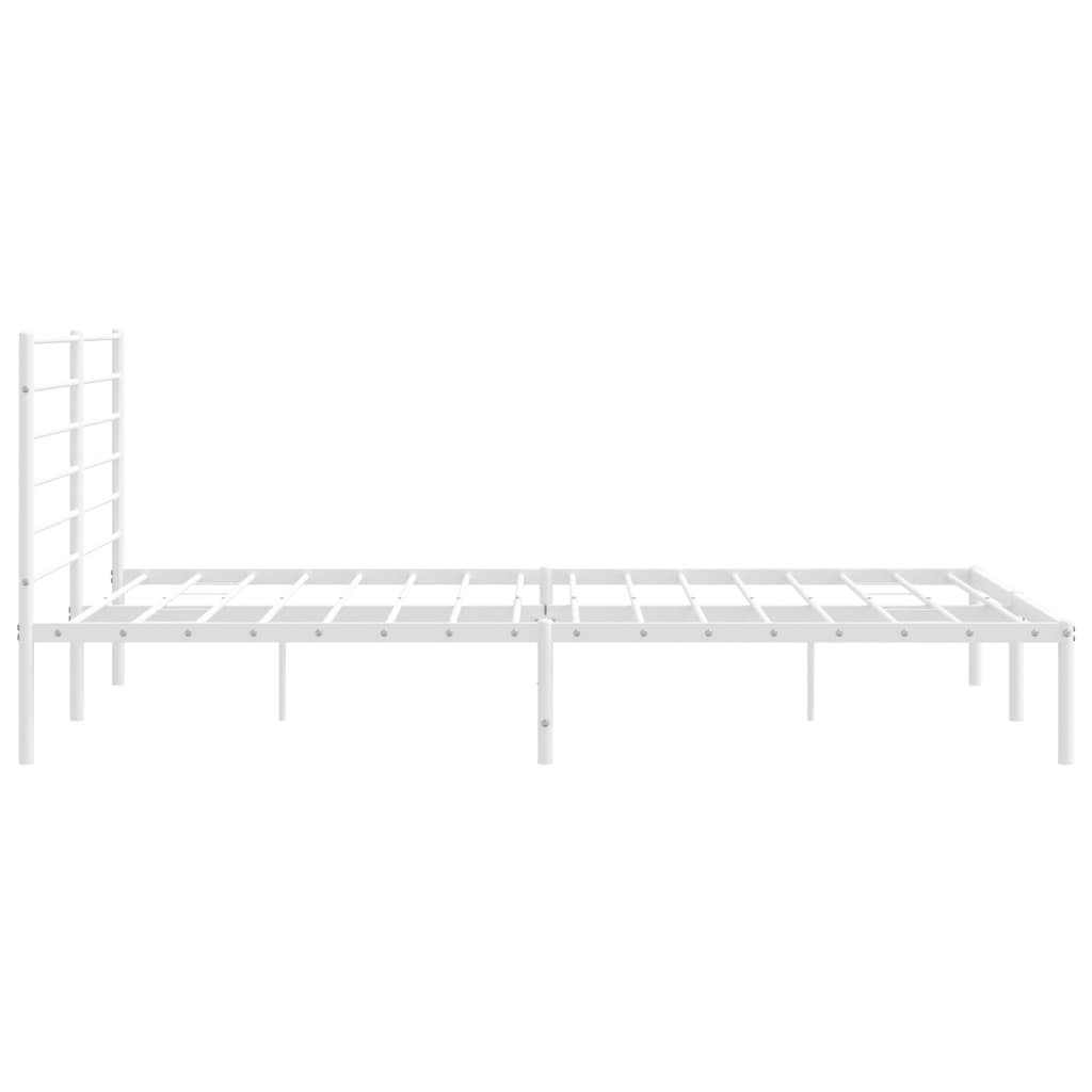 Sengeramme i metall med sengegavl hvit 180x200 cm