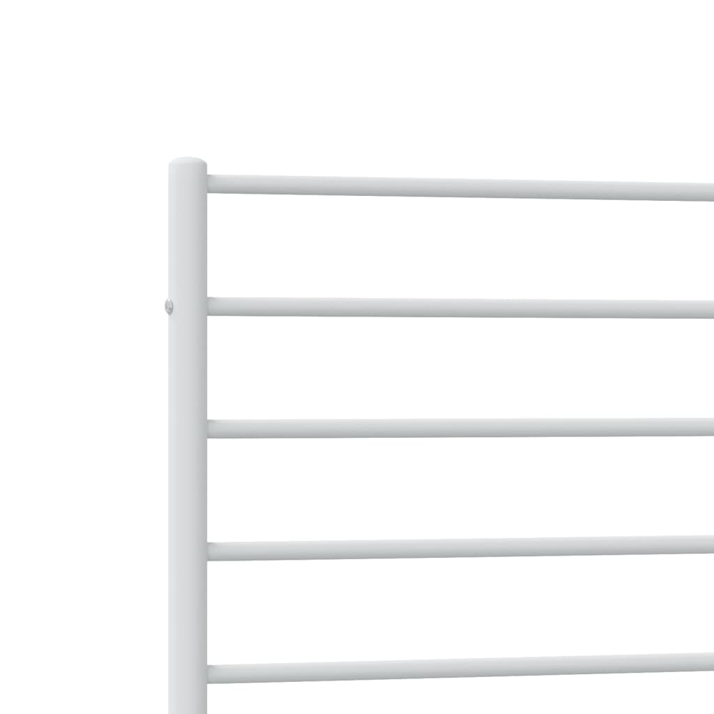 Sengeramme i metall med hode- og fotgavl hvit 75x190 cm