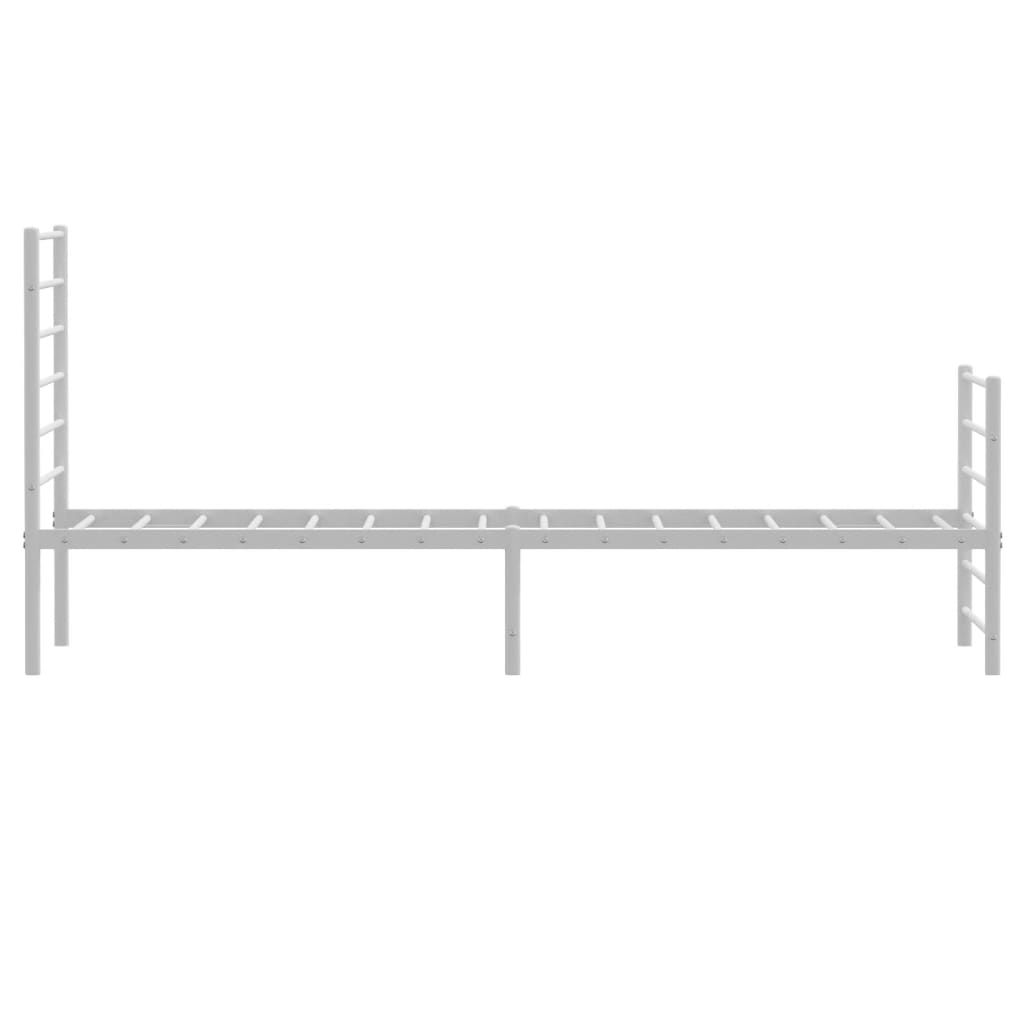 Sengeramme i metall med hode- og fotgavl hvit 90x190 cm