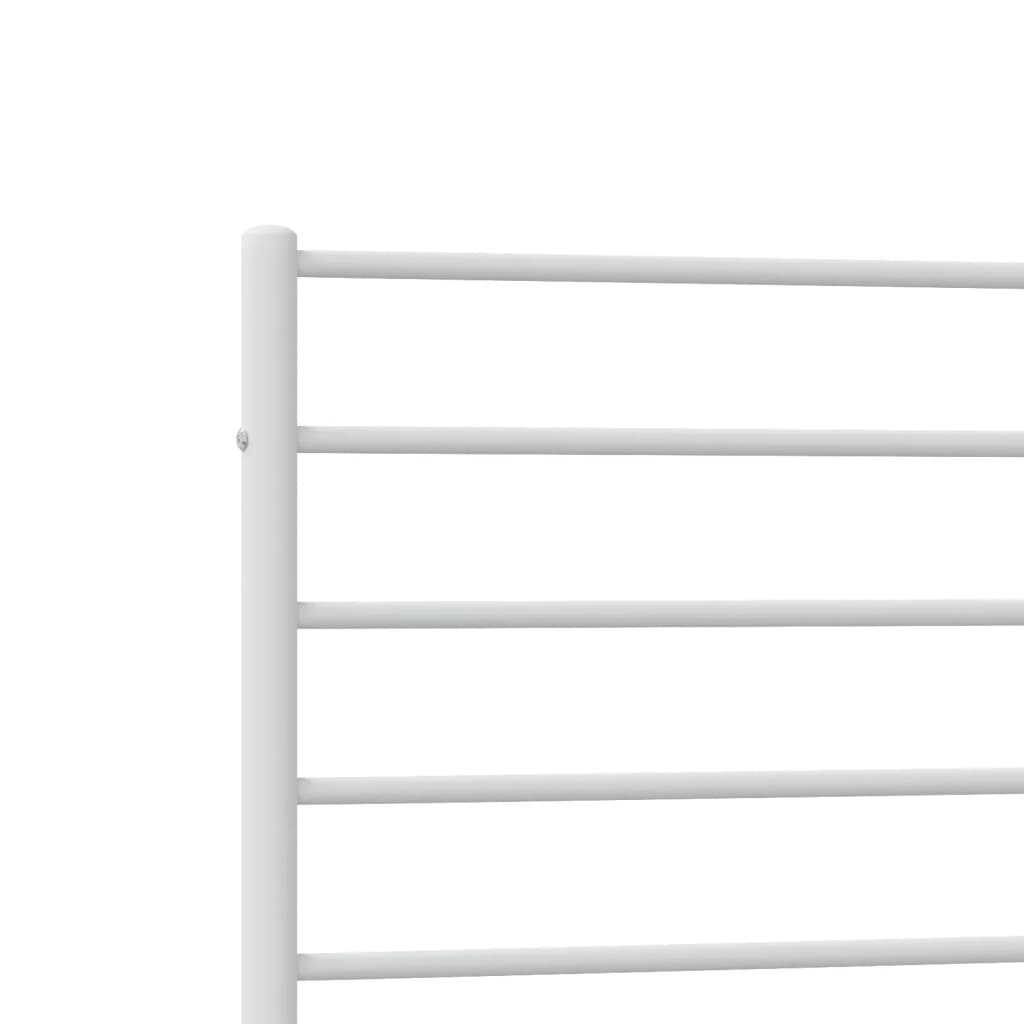 Sengeramme i metall med hode- og fotgavl hvit 107x203 cm