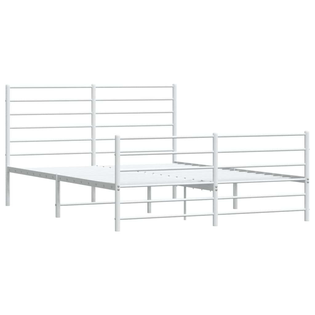 Sengeramme i metall med hode- og fotgavl hvit 120x200 cm