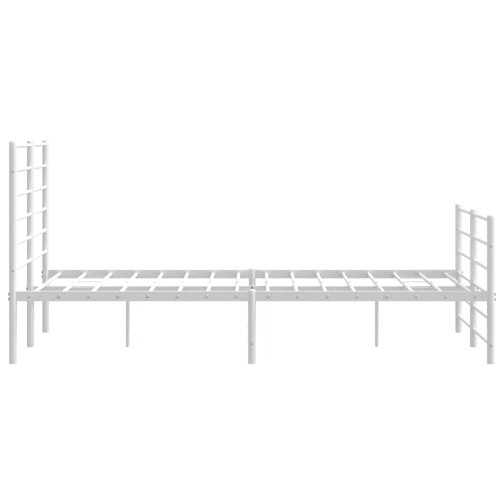 Sengeramme i metall med hode- og fotgavl hvit 120x200 cm