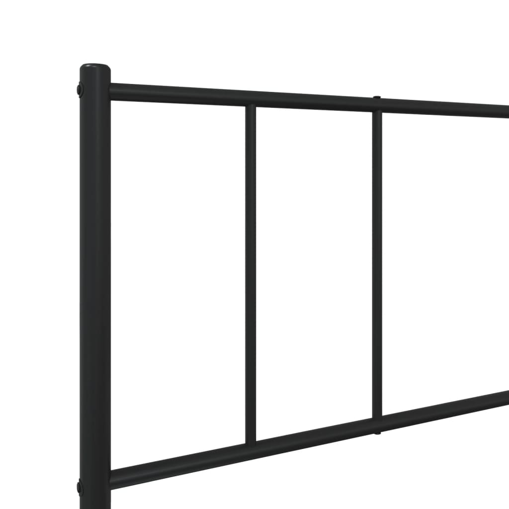 Sengeramme i metall med hodegavl svart 80x200 cm