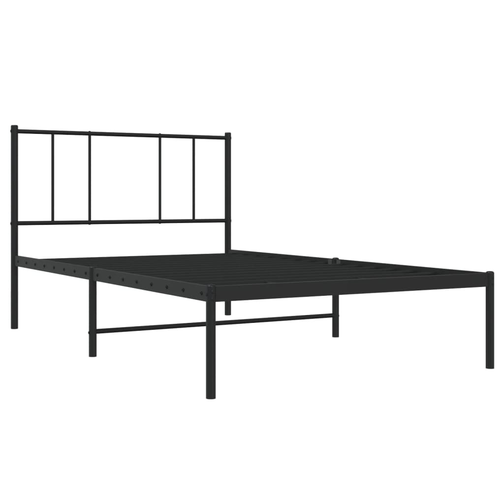 Sengeramme i metall med hodegavl svart 100x190 cm
