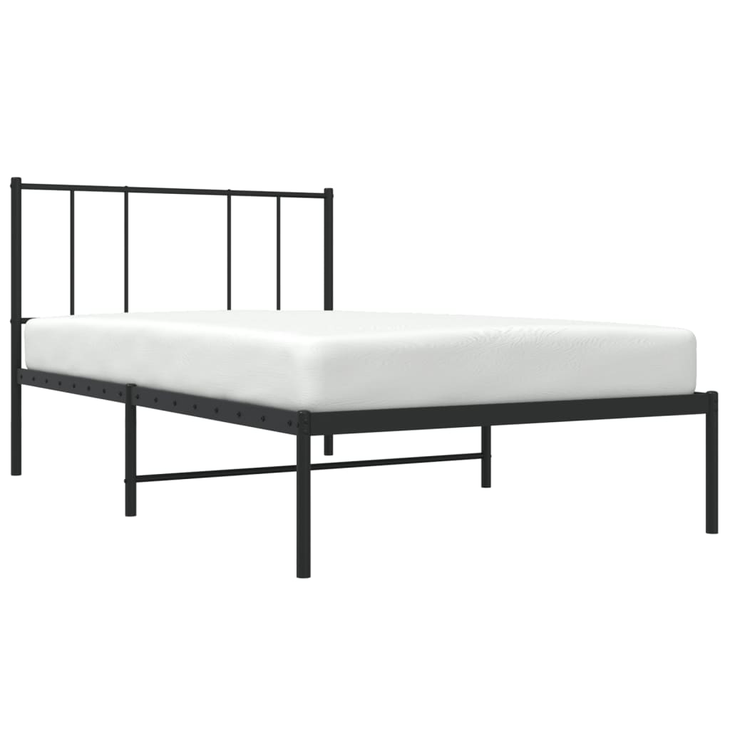 Sengeramme i metall med hodegavl svart 100x190 cm