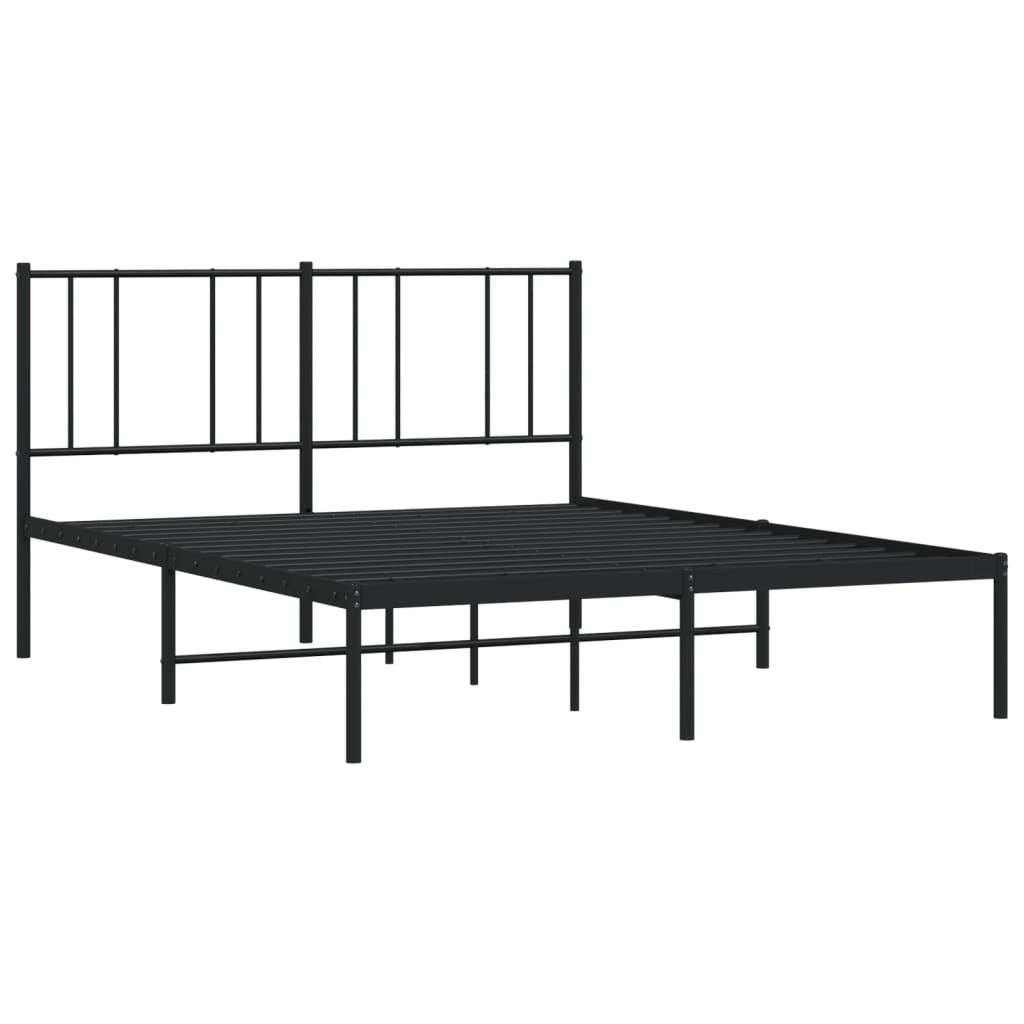 Sengeramme i metall med hodegavl svart 120x190 cm