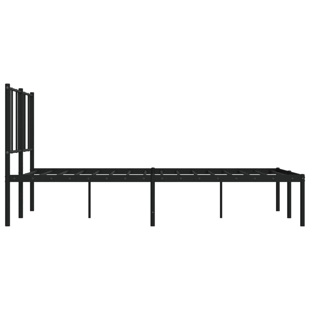 Sengeramme i metall med hodegavl svart 120x190 cm