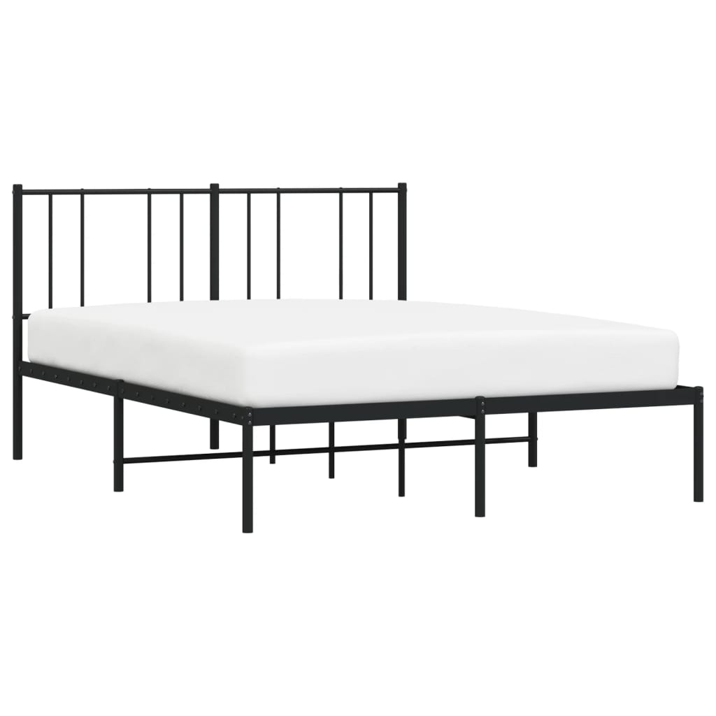 Sengeramme i metall med sengegavl svart 120x200 cm