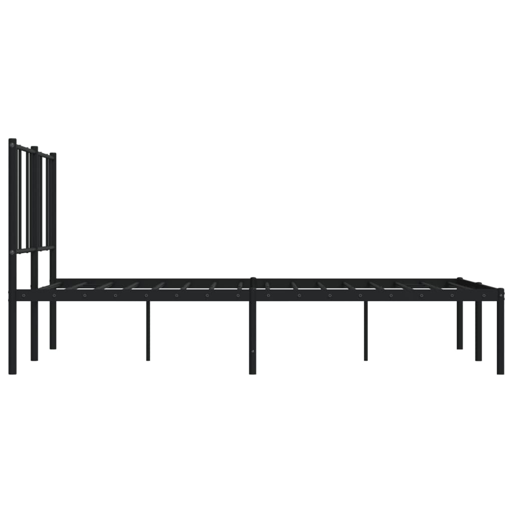 Sengeramme i metall med sengegavl svart 120x200 cm