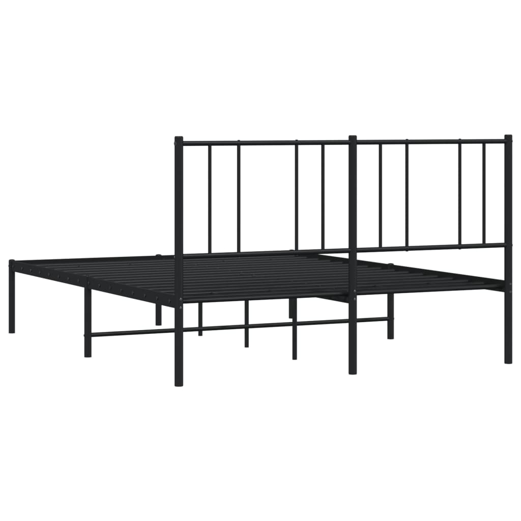 Sengeramme i metall med sengegavl svart 120x200 cm