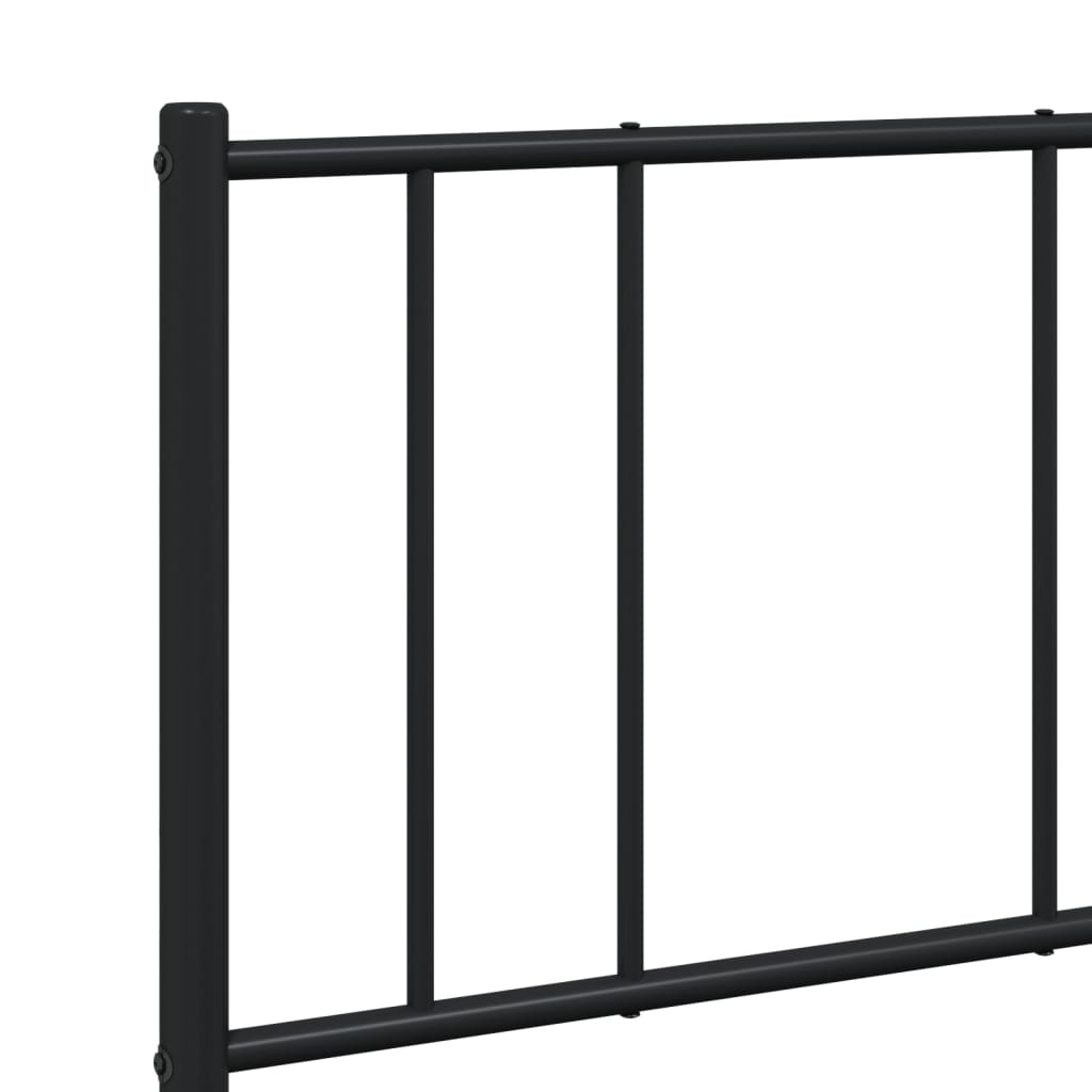 Sengeramme i metall med sengegavl svart 120x200 cm