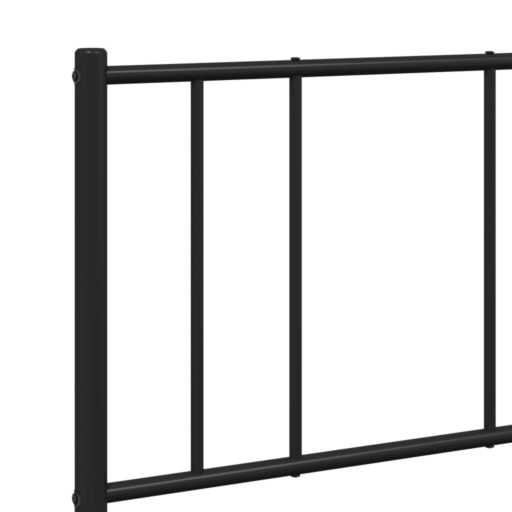 Sengeramme i metall med hodegavl svart 135x190 cm