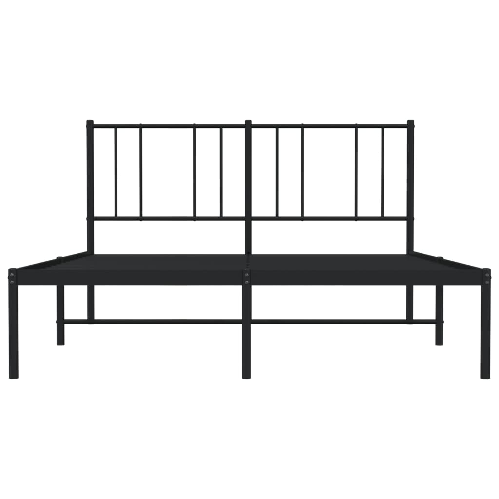 Sengeramme i metall med hodegavl svart 140x190 cm