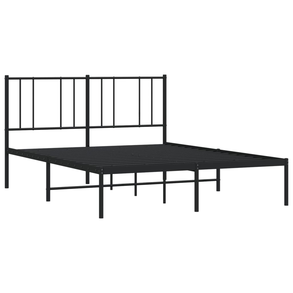 Sengeramme i metall med hodegavl svart 160x200 cm
