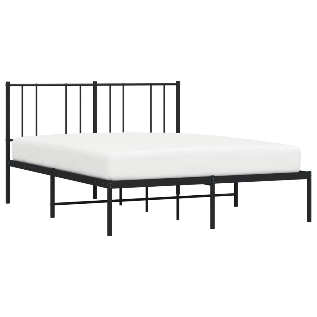 Sengeramme i metall med hodegavl svart 160x200 cm