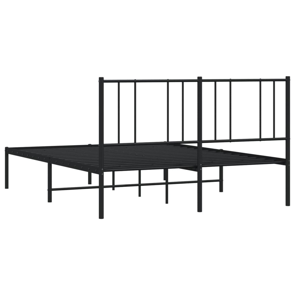 Sengeramme i metall med hodegavl svart 160x200 cm