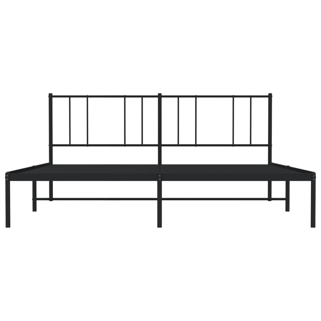 Sengeramme i metall med sengegavl svart 180x200 cm