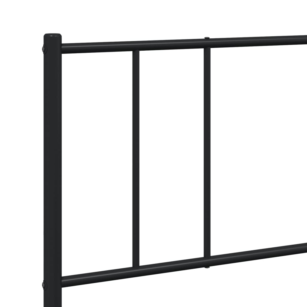 Sengeramme i metall med sengegavl svart 180x200 cm