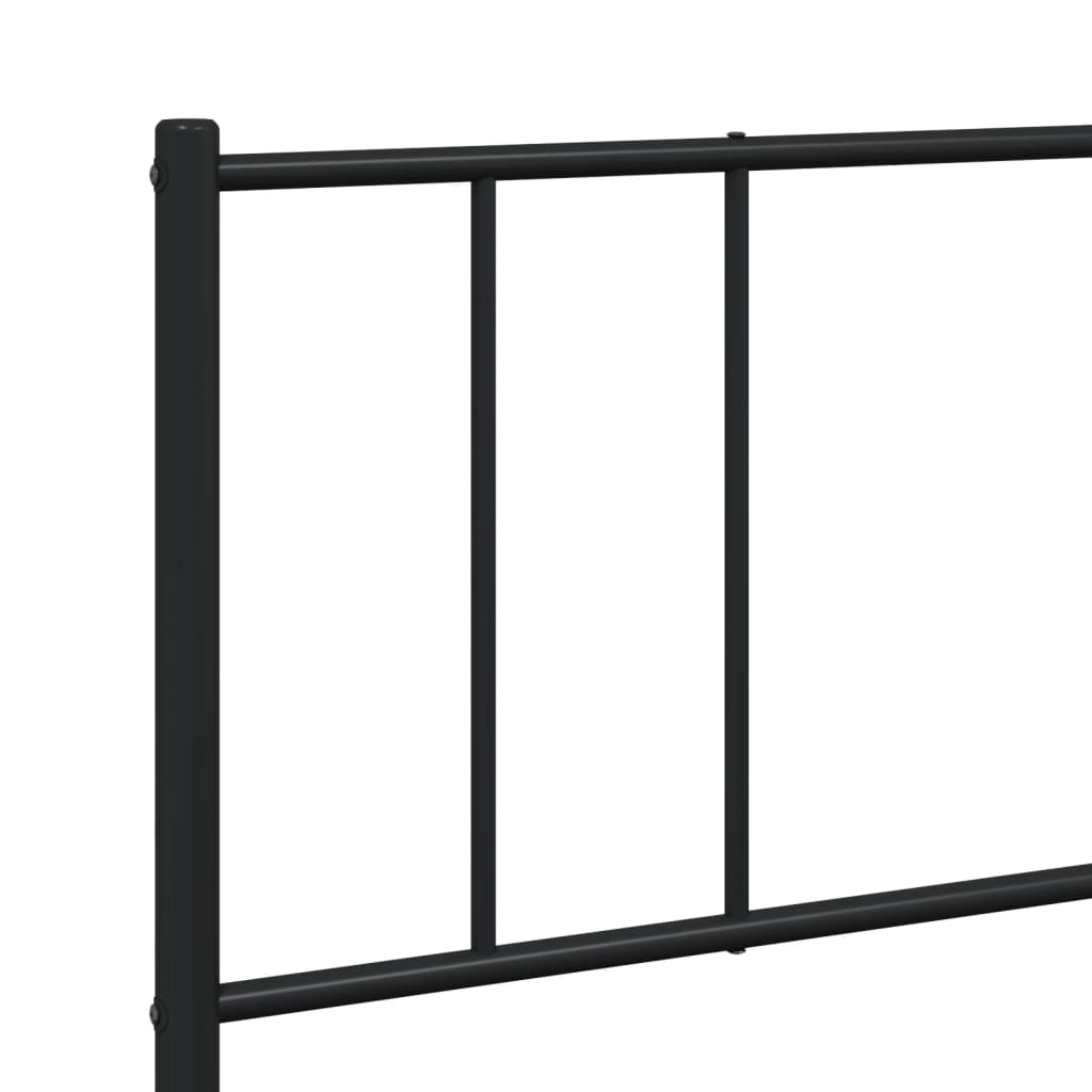 Sengeramme i metall med sengegavl svart 183x213 cm