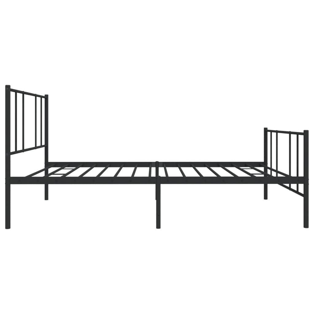 Sengeramme i metall med hode- og fotgavl svart 100x190 cm
