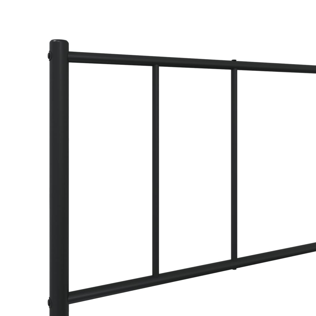 Sengeramme i metall med hode- og fotgavl svart 100x190 cm
