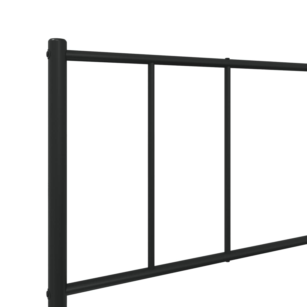 Sengeramme i metall med hode- og fotgavl svart 107x203 cm