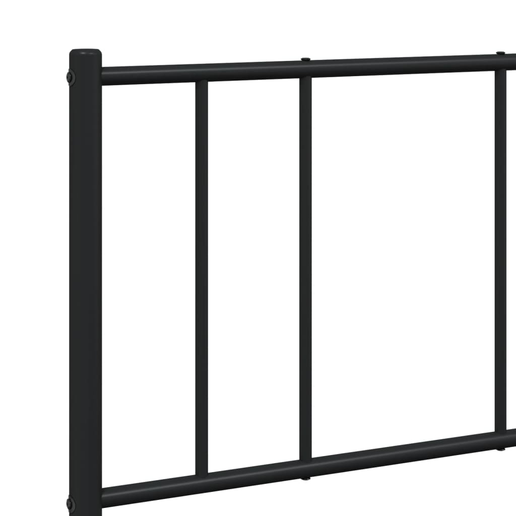 Sengeramme i metall med hode- og fotgavl svart 120x190 cm