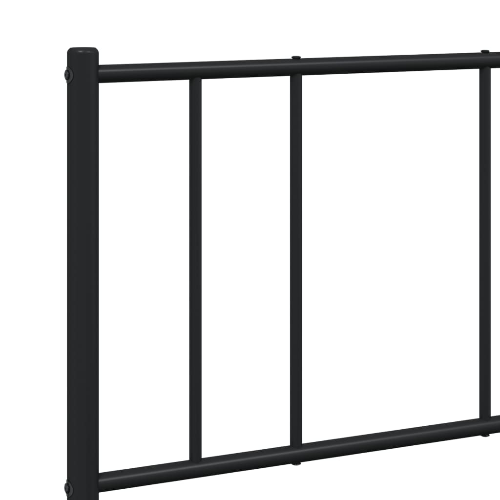 Sengeramme i metall med hode- og fotgavl svart 120x200 cm
