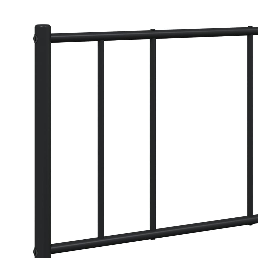 Sengeramme i metall med hode- og fotgavl svart 150x200 cm