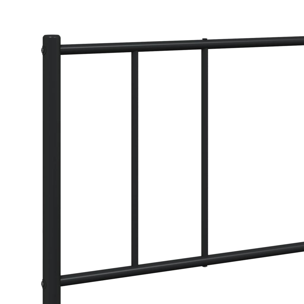 Sengeramme i metall med hode- og fotgavl svart 180x200 cm