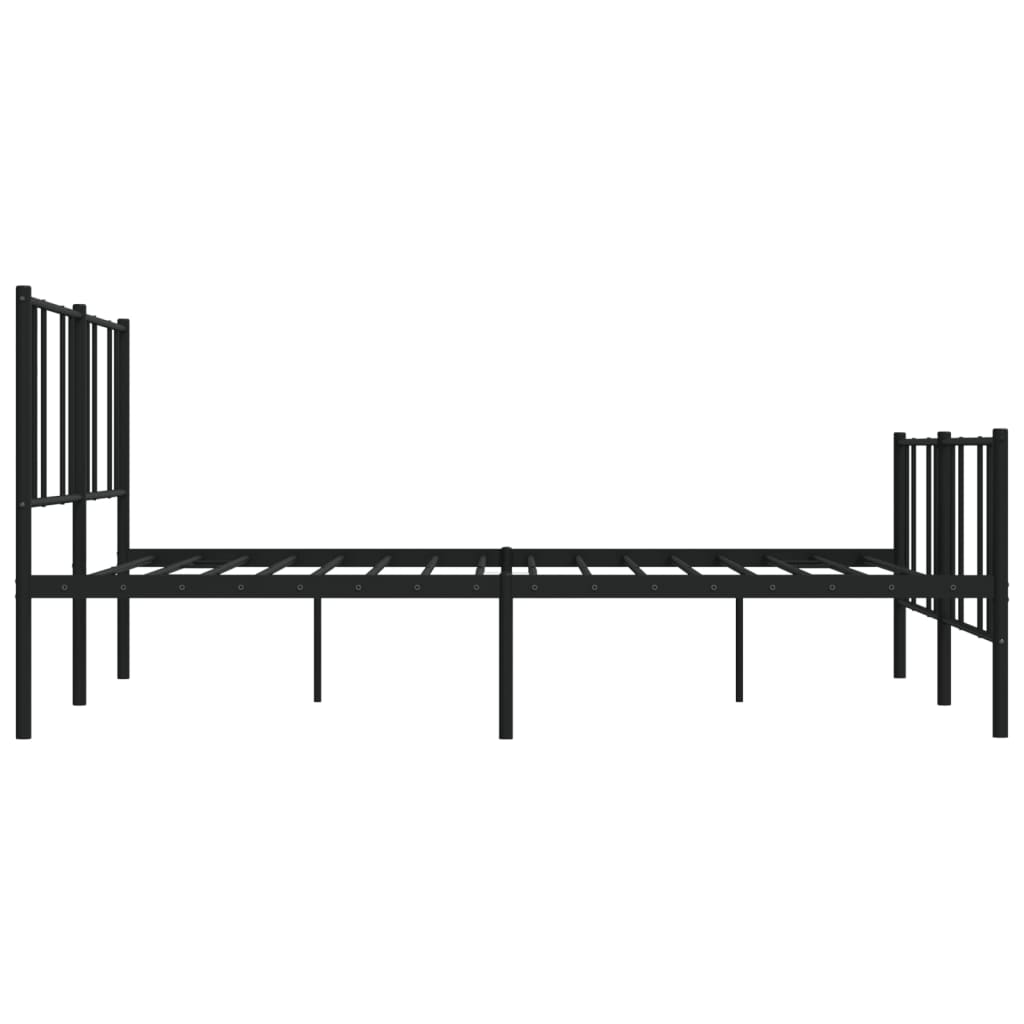 Sengeramme i metall med hode- og fotgavl svart 183x213 cm