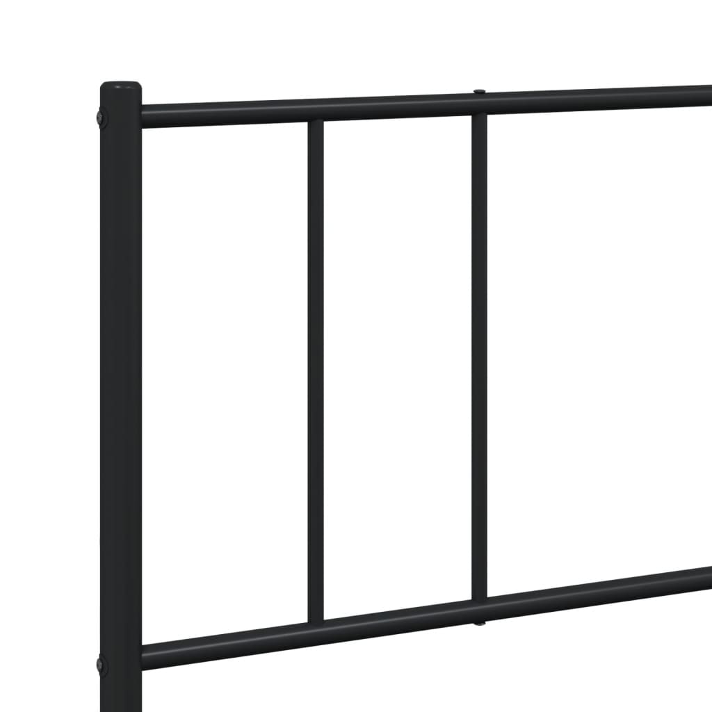 Sengeramme i metall med hode- og fotgavl svart 183x213 cm