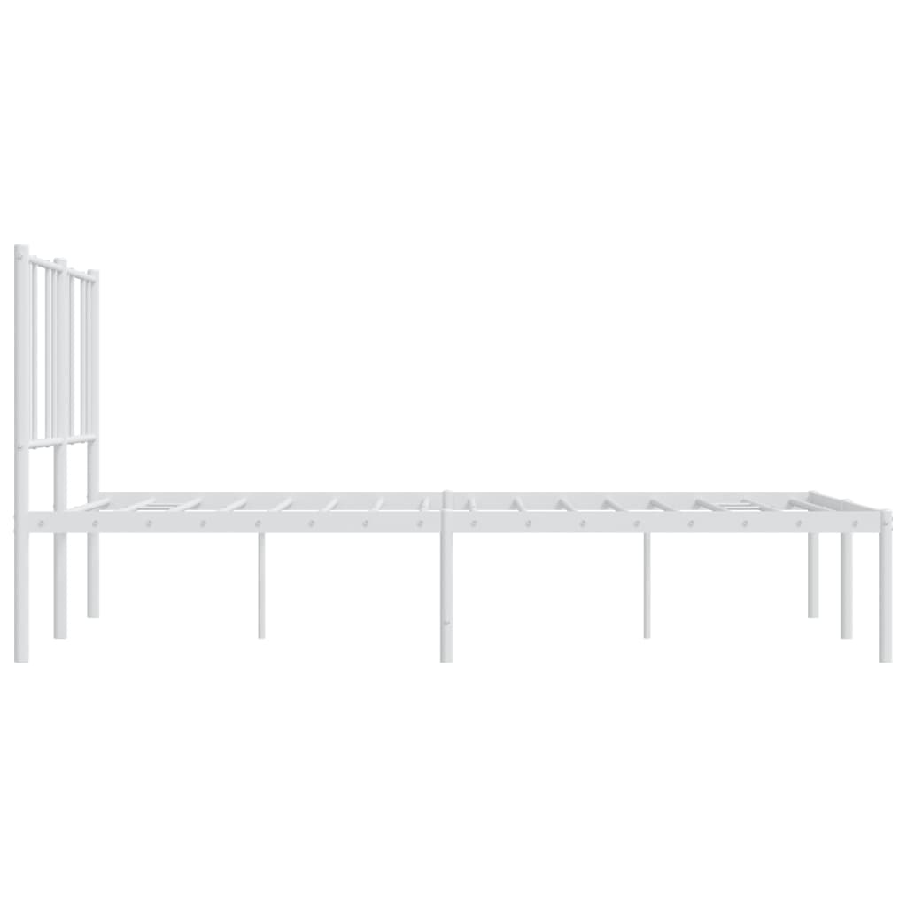 Sengeramme i metall med hodegavl hvit 120x190 cm