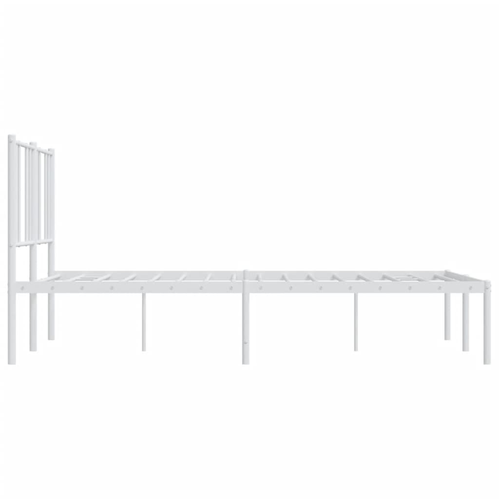 Sengeramme i metall med hodegavl hvit 120x200 cm