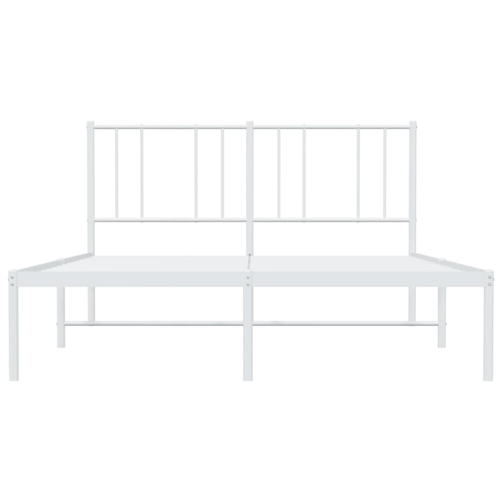 Sengeramme i metall med hodegavl hvit 135x190 cm