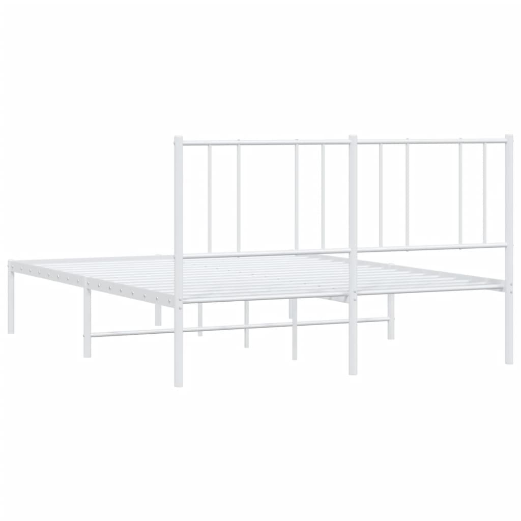 Sengeramme i metall med hodegavl hvit 135x190 cm