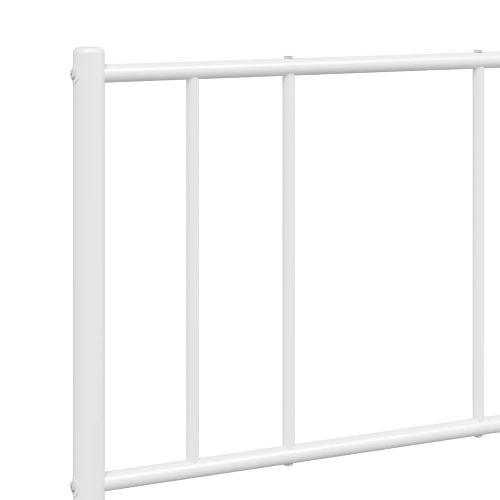 Sengeramme i metall med hodegavl hvit 135x190 cm