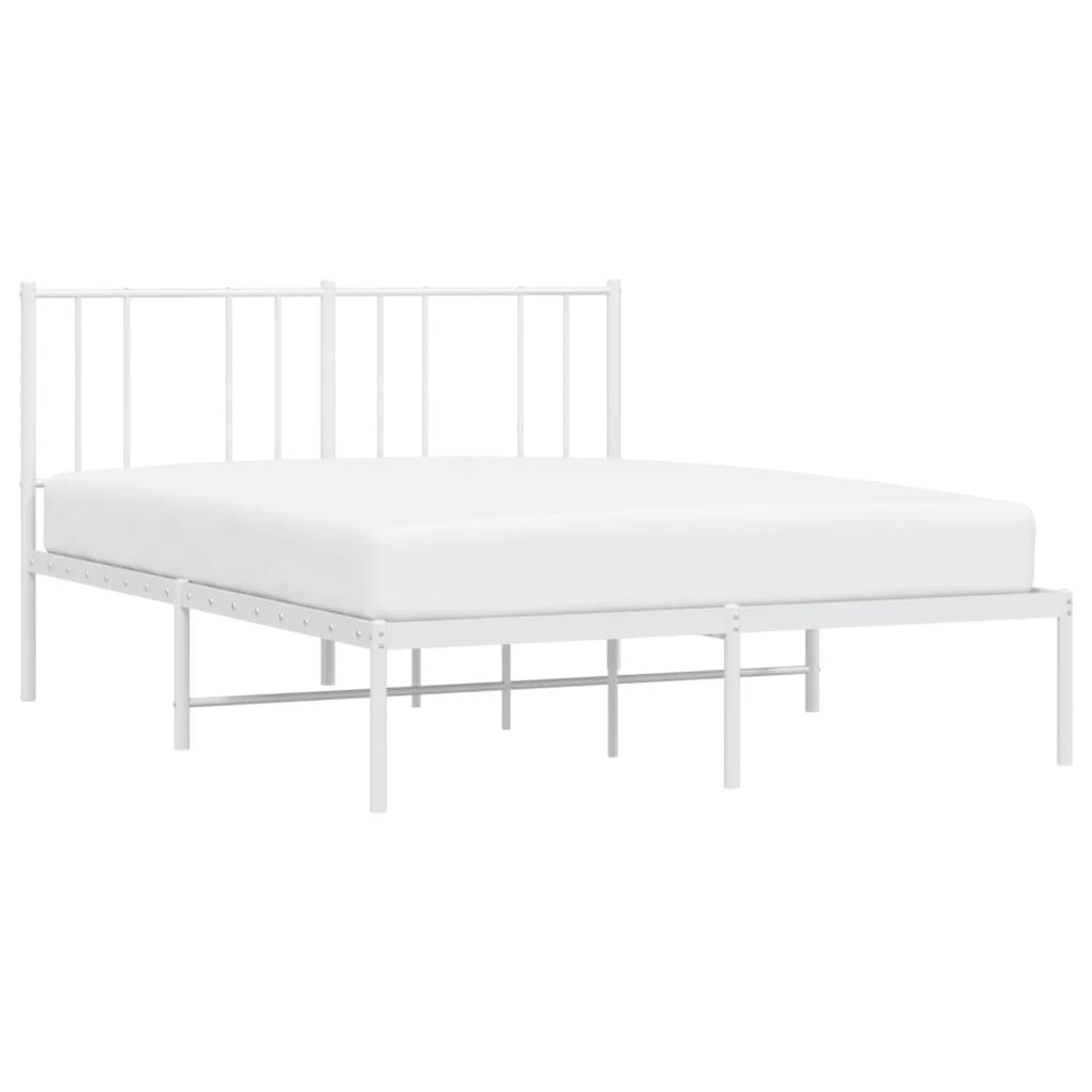 Sengeramme i metall med sengegavl hvit 160x200 cm