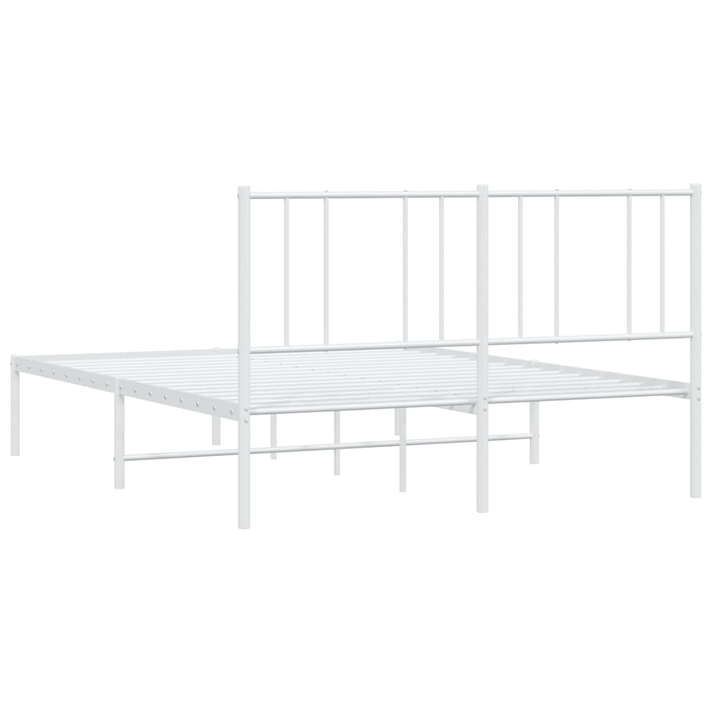 Sengeramme i metall med sengegavl hvit 160x200 cm