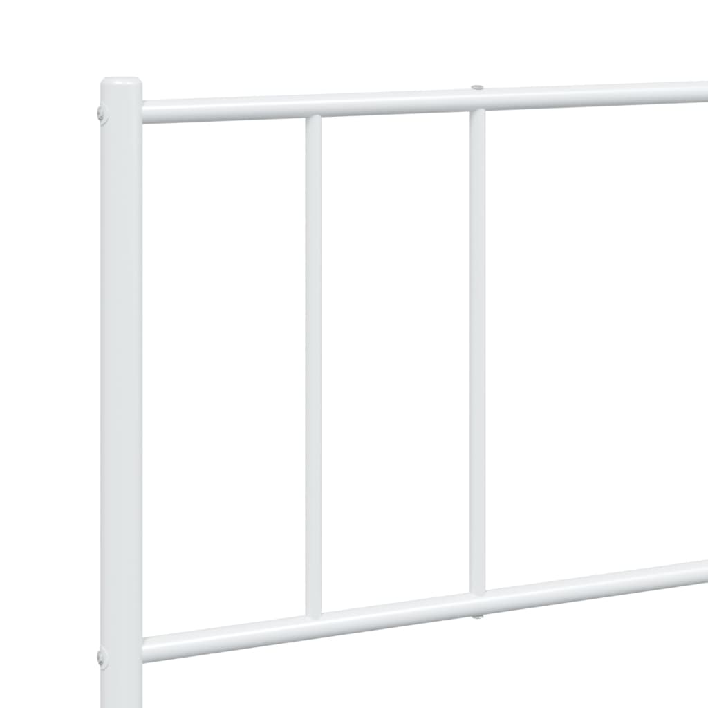 Sengeramme i metall med sengegavl hvit 200x200 cm